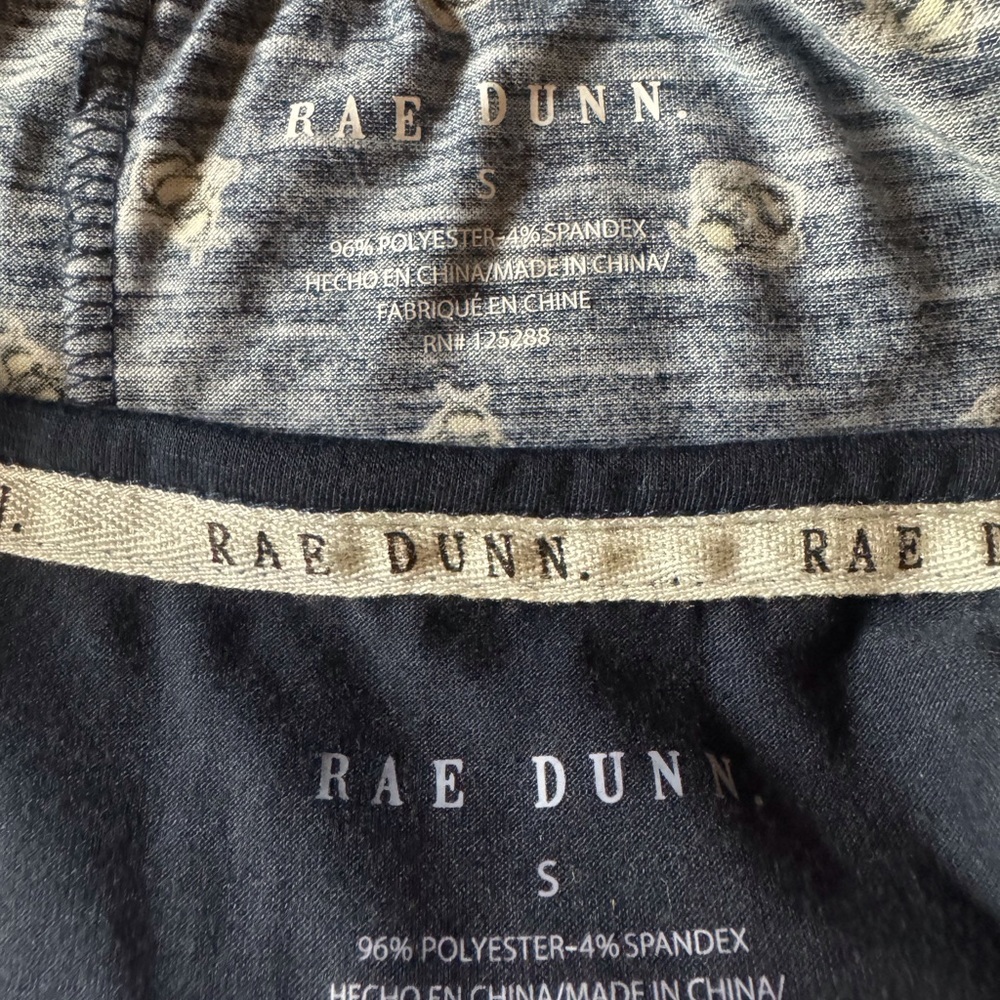 Rae Dunn Be Kind pajama set - tank top and shorts Size Small Blue and yellow - Picture 5 of 7